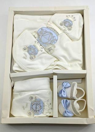 Подарунковий набір костюм 0 до 4 місяців туреччина для новонароджених набір на виписку блакитний