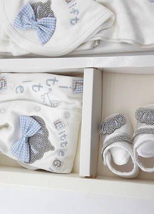 Подарунковий набір костюм 0 до 4 місяців туреччина для новонароджених набір на виписку білий2 фото