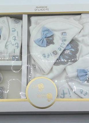 Подарунковий набір костюм 0 до 4 місяців туреччина для новонароджених набір на виписку білий5 фото