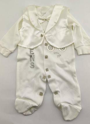 Подарунковий набір костюм 0 до 4 місяців туреччина для новонароджених набір на виписку білий2 фото