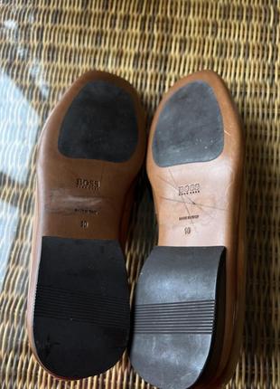 Шкіряні туфлі лофери hugo boss оригінальні бежеві коричневі5 фото