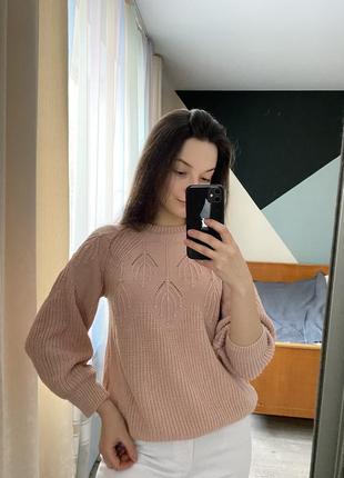 Нежный розовый свитер1 фото