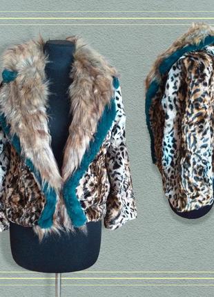 Леопардова куртка зі штучного хутра італію1 фото