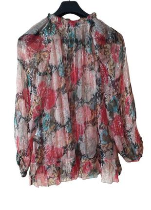 Фразуская блузка с цветочным принтом свободного кроя3 фото