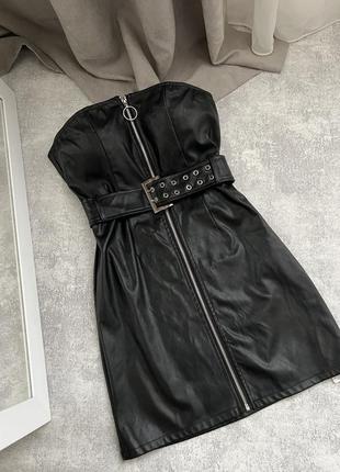 Сарафан из экокожи