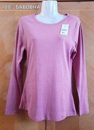 Брендова  100% бавовна базова футболка з довгим рукавом , реглан  р.12 від papaya matalan