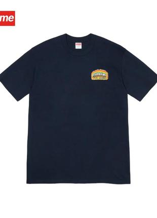 Оригінальна футболка нова від бренду supreme chrome tee navy blue size m