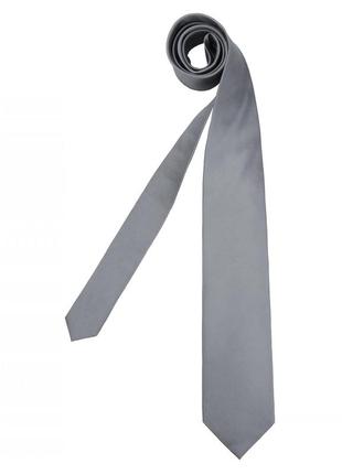 Темно серый, стальной галстук узкий унисекс