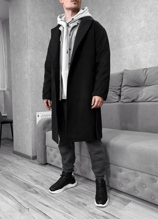 Мужское черное пальто / классические пальто для мужчин2 фото
