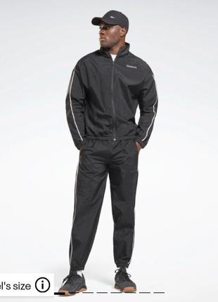 Спортивний костюм чорний плащевка водовідштовхуюча тканина рібок reebok оригінал чоловічий мужской спорт1 фото