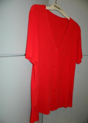 Р. 52-54 яркая кофта блуза красная на пуговицах2 фото