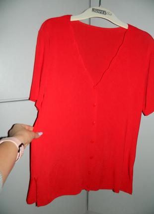 Р. 52-54 яркая кофта блуза красная на пуговицах3 фото
