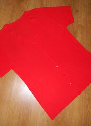 Р. 52-54 яркая кофта блуза красная на пуговицах7 фото