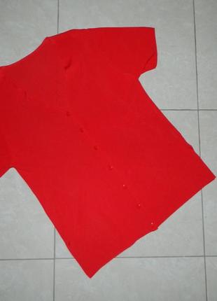 Р. 52-54 яркая кофта блуза красная на пуговицах8 фото