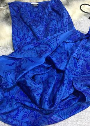 Юбка синяя шёлковая юбка макси синяя макси на высокую девушку mango-m,l4 фото