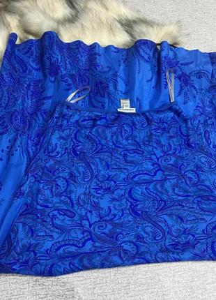 Юбка синяя шёлковая юбка макси синяя макси на высокую девушку mango-m,l7 фото