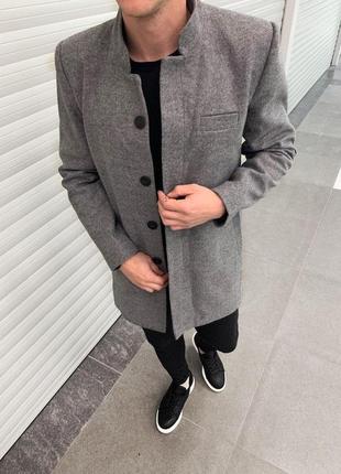 Чоловіче класичне сіре пальто / стильні чоловічі пальта2 фото