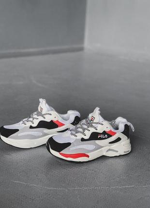 Женские кроссовки fila ray tracer white grey red black ⁇  smb3 фото