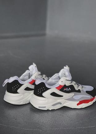 Женские кроссовки fila ray tracer white grey red black ⁇  smb5 фото