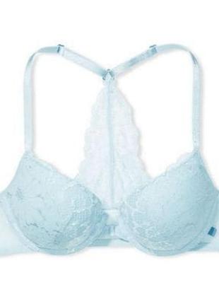 Голубой лиф, спинка кружево