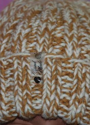 Шапка унисекс ручная работа handmade /50%шерсть /эластичная/