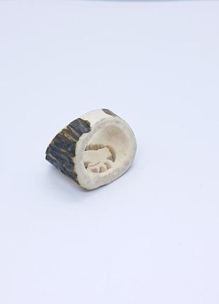 Винтажное кольцо брошь из рога оленя6 фото