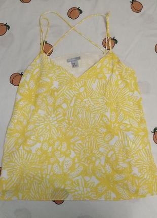 H&m яскраво жовта літня блузка1 фото