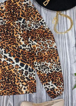 Леопаррова блуза з воланом boohoo #12263 фото