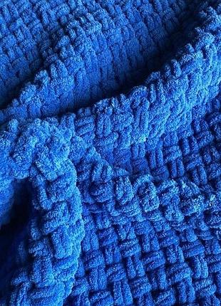 Плюшевий плед ручної роботи 140*190 (білий, молочний, коричневий, рудий, сірий, синій, блакитний, бірюзовий,