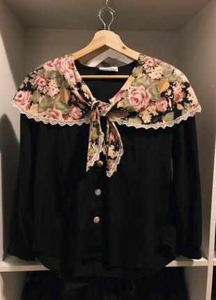 Романтичная винтажная блузка с воротником2 фото