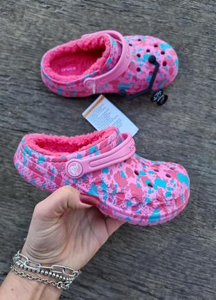 Детские сабо на меху crocs lined j1-32/33-20cm