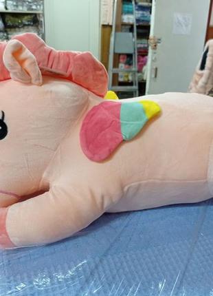 Іграшка плед 3в1 єдиноріг єдиноріжок персик