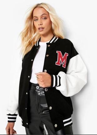 🔥бомбер в стиле z@r@ кофта толстовка курточка черный белый с буквой с белыми рукавами на кнопках свитер туника гольф водолазка свитшот оверсайз