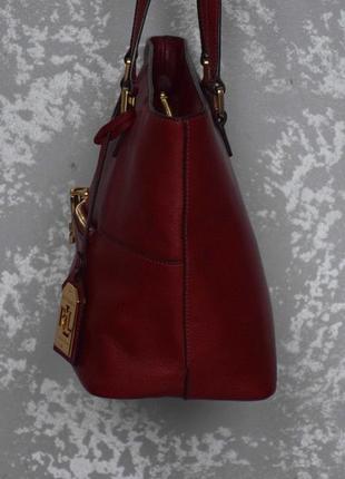 Lauren ralph lauren сумка женская кожаная брендовая красная. оригинал.4 фото