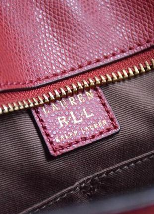 Lauren ralph lauren сумка женская кожаная брендовая красная. оригинал.9 фото
