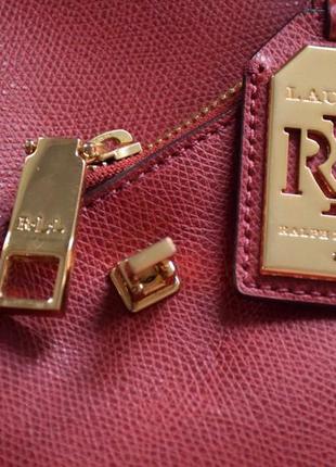 Lauren ralph lauren сумка женская кожаная брендовая красная. оригинал.10 фото