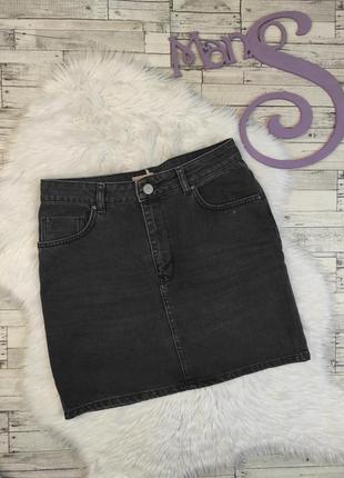 Женская джинсовая юбка asos темно-серая размер м 46