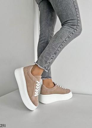 🌺 шикарные замшевые кеды на платформе