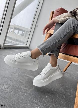 🌺 шикарные кожаные  кеды на платформе