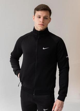 Теплий спортивний костюм чорний мікродайвінг з мікрофлісом nike найк4 фото