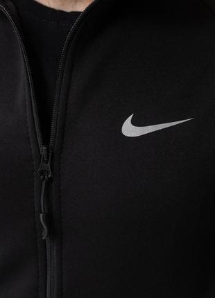 Теплий спортивний костюм чорний мікродайвінг з мікрофлісом nike найк6 фото