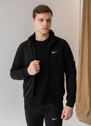 Теплий спортивний костюм чорний мікродайвінг з мікрофлісом nike найк5 фото