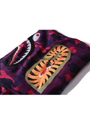 Синьо-фіолетове худі bape shark full zip half camo кофта з капюшоном на блискавці5 фото