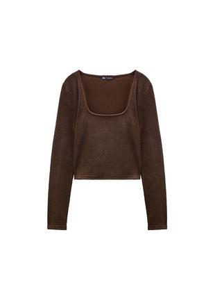 Кофта блуза с квадратным вырезом zara