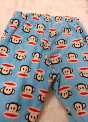 Піжамні флісові штани з мавпочками5 фото