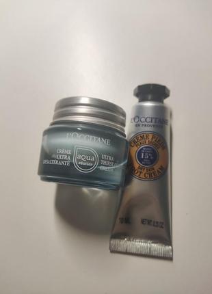 Набір мініатюр l'occitane крем для обличчя та крем для ніг