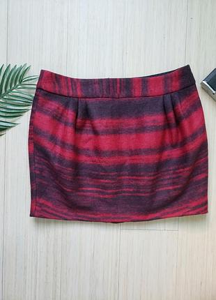 Шерстянная юбка цвета марсала