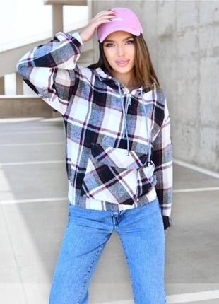 Худі клітинка кашемір