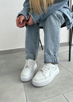 Кожаные белые кеды кроссовки 😎4 фото