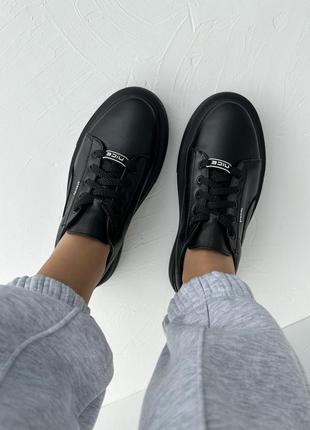 Кожаные черные кеды кроссовки 😎5 фото